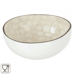 J-line Schale Koko weiß mit Intarsien 13 cm