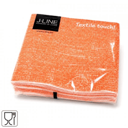 J-line Textile Touch Orange Napkins, 25 x 25 cm, 16 pieces