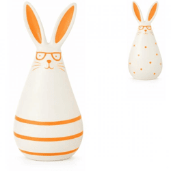 J-Line statue Rabbit white/orange 21 cm 2 assorted