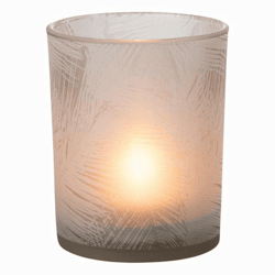 J-Line Teelichthalter „Palmleaf“, beige, 12,5 cm