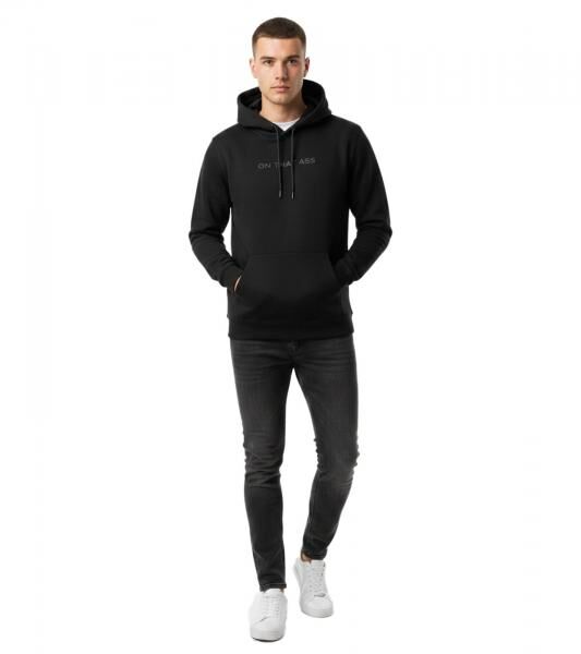 klassischer ON THAT ASS Bale Herren Hoody Kapuzen-Pullover Baumwoll-Sweater mit K&auml;ngurutasche Hoodie Schwarz