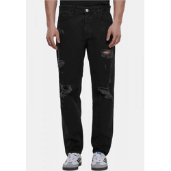 lässige 2Y Premium Herren Jeans Stretch Reißverschluss mit Baumwolle Schwarz