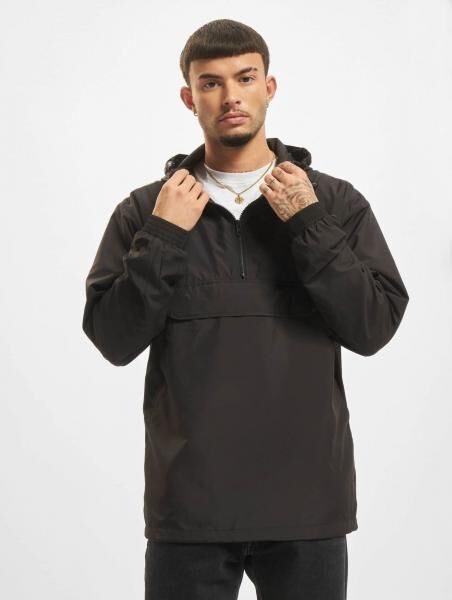 l&auml;ssige Urban Classics Herren Jacke Rei&szlig;verschluss Kapuze 78 g/m&sup2; Schwarz