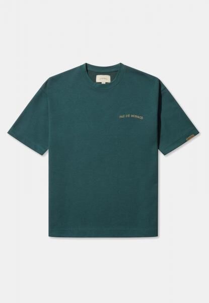 Casual Pas De Monaco Men's Oversized T-Shirt in Green Cotton