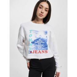 lässiges Tommy Jeans Damen Sweatshirt mit Baumwolle Weiß
