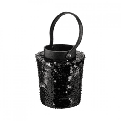 Laterne Lofty Glam Rund schwarz 21 cm
