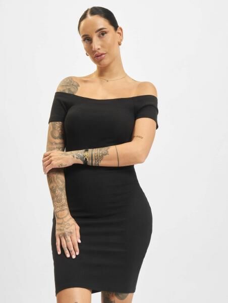leichtes Urban Classics Damen Kleid Stretch 180 g/m&sup2; mit Baumwolle Schwarz