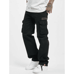 moderne Alpha Industries Herren Jeans Kordelzug Reißverschluss mit Baumwolle Schwarz