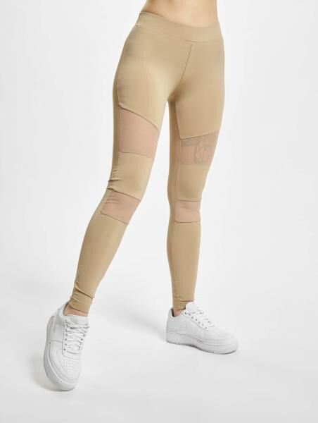 moderne Urban Classics Damen Hose Stretch Mesh 210 g/m&sup2; Beige