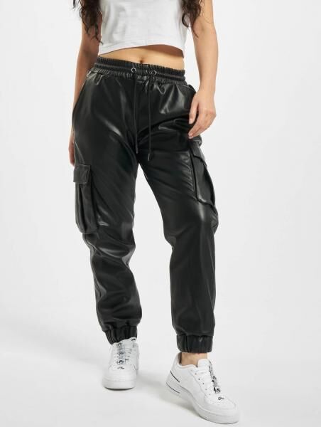 moderne Urban Classics Damen Jeans Kordelzug Taschen 225 g/m&sup2; Schwarz