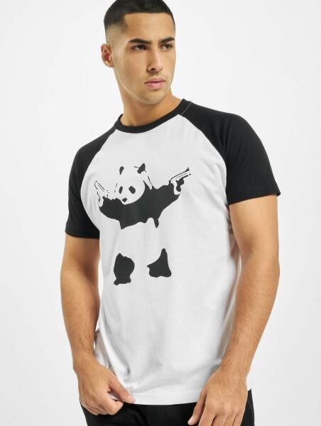 modernes Merchcode Herren T-Shirt 160 g/m&sup2; mit Baumwolle Wei&szlig;/Schwarz