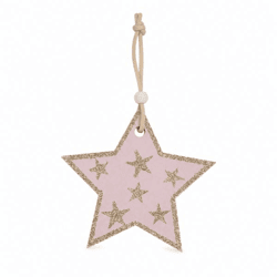 Out of the Blue Weihnachtsanhänger „Stern“, rosa/goldfarben, 8,5 cm