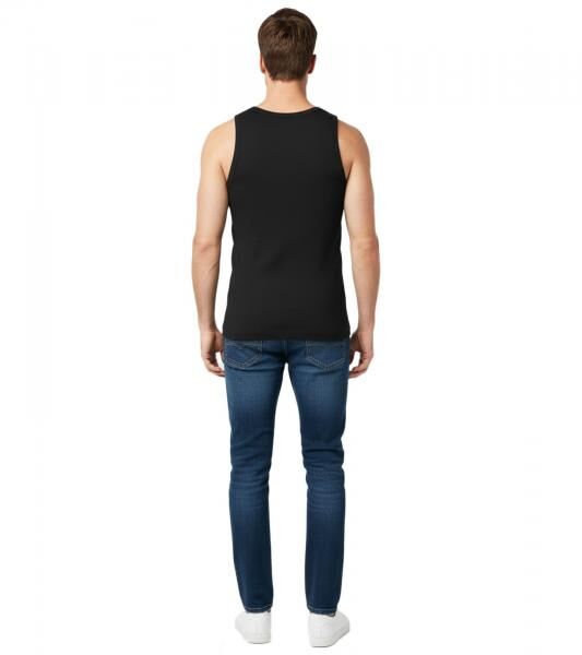 Prohibited Herren Tank Top Baumwoll-Shirt Basic-Top Rundhals-Top Achsel-Shirt Unterhemd PB1201 Schwarz