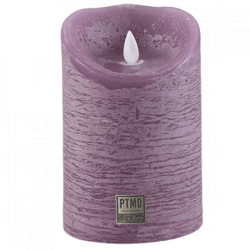 PTMD LED-Stumpenkerze, batteriebetrieben, L, lila, 10 x 15 cm