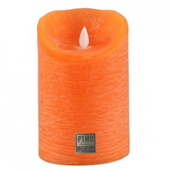 PTMD LED-Stumpenkerze, batteriebetrieben, L, orange, 10 x 15 cm