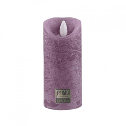 PTMD LED-Stumpenkerze, batteriebetrieben, XS, lila, 5,5 x 12,5 cm
