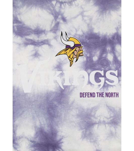 RE:COVERED X NFL Herren T-Shirt Minnesota Vikings Logo-Schriftzug Baumwoll-Shirt Rundhals-Shirt RCNFL1390 Wei&szlig;/lila