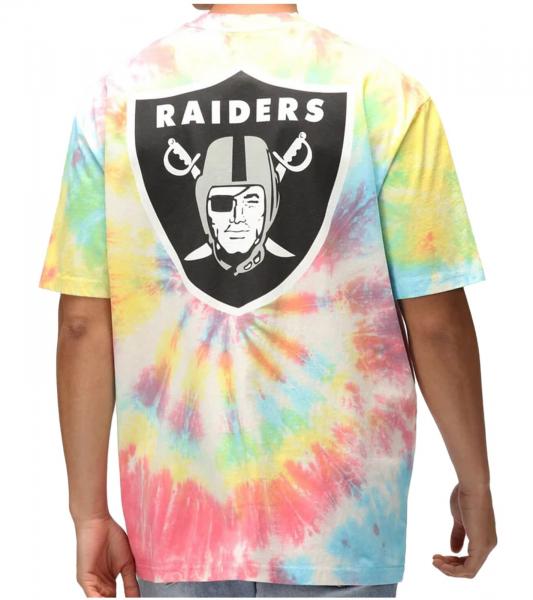 RE:COVERED X NFL Las Vegas Raiders Herren T-Shirt mit Logo-Print Baumwoll-Shirt Rundhals-Shirt RCNFL1379 Bunt