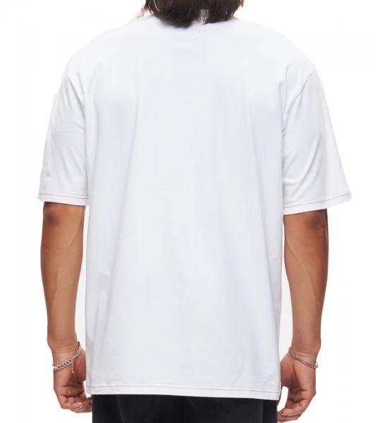 RE:COVERED X Studio Canal Herren T-Shirt BASIC INSTINCT Baumwoll-Shirt mit gro&szlig;em Print Rundhals-Shirt RCSTC113 Wei&szlig;