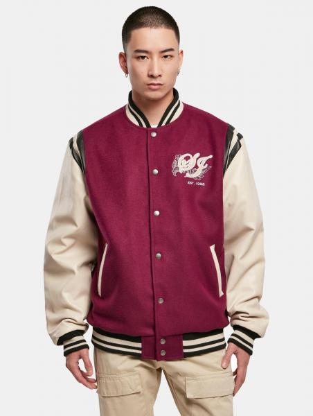 Simple Sean John Men's Jacket in Bordeaux Red/Beige