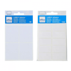White Self-Adhesive Labels, 2 Assorted Sizes