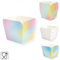 Snackbox Papier 9 cm 6 Stück 3 sortiert