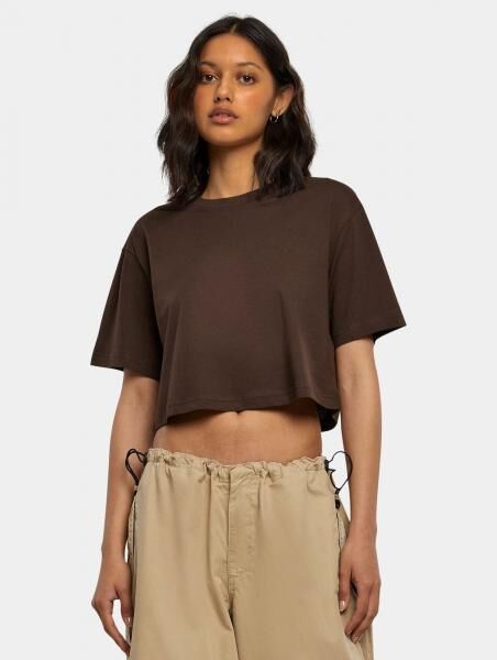 sportliches Urban Classics Damen T-Shirt Oversize 140 g/m&sup2; mit Baumwolle Braun