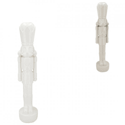 Statue nutcracker white/cream 24 cm 2 assorted