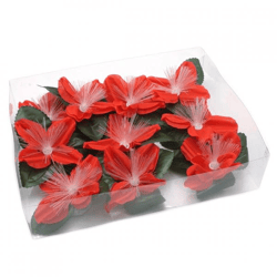 Stern Fabrik Kunstblume mit batteriebetriebener LED-Beleuchtung, 12 cm