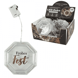 Stern Fabrik LED-Weihnachtsanhänger, batteriebetrieben, 8 cm, 2er-Set, sortiert