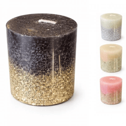 Blunt candle Sparkle glitter 5 x 5 cm 4 assorted