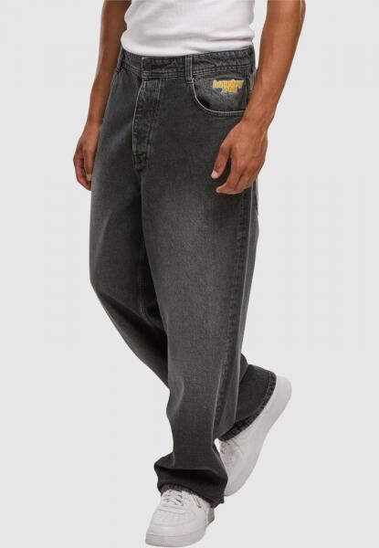 stylische Homeboy Herren Jeans Stretch Rei&szlig;verschluss Taschen mit Baumwolle Schwarz