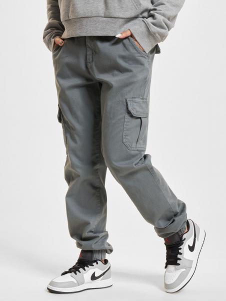stylische URBAN CLASSICS Damen Cargo-Jeans Denim-Hose 320 g/m&sup2; BaumwollHose Grau