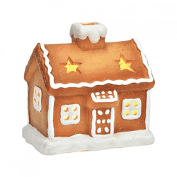 Teelichthalter Weihnachtshaus Pfefferkuchen Terra 14 cm