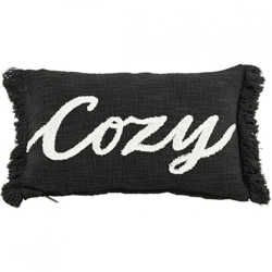 Tiseco Kissen Baumwolle Slub Cozy schwarz 30 x 50 cm