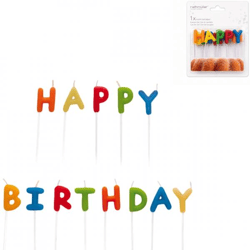 Tortenkerzen „Happy Birthday“, 13-teilig