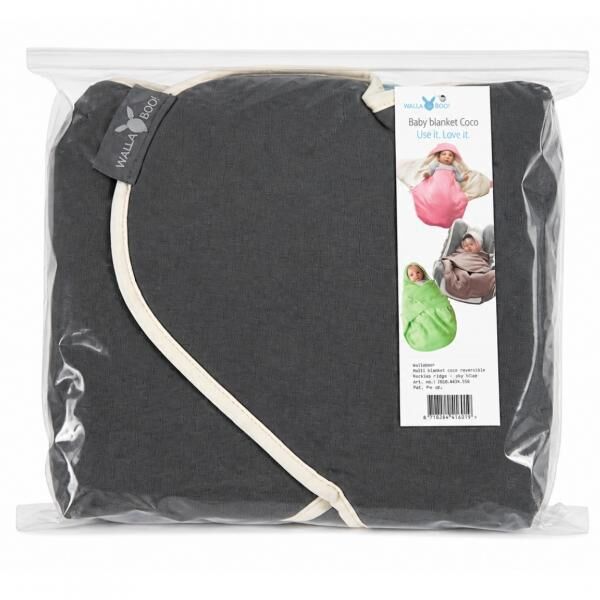 Wallaboo Baby-Decke Coco grau/blau 70 x 90 cm
