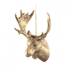 Weihnachts-Anhänger Elch gold 12 cm