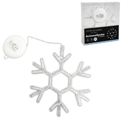 Weihnachtsanhänger Schneeflocke, LED, batteriebetrieben, weiß, 19 cm