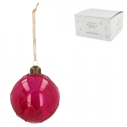 Weihnachtskugel Glas rosa 8 cm