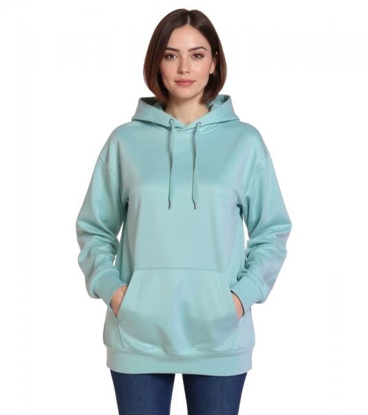 ZEGY Damen Hoodie schlichter Kapuzen-Pullover mit K&auml;ngurutasche Sweater 1082 Mint-Gr&uuml;n