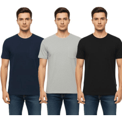 11 PROJECT Otto Herren Baumwoll-Shirt T-Shirt schlichtes Sommer-Shirt mit Brusttasche 20716238 ME Schwarz, Blau oder Grau