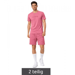 2-teiliges ON THAT ASS Herren Summer Set aus Baumwolle T-Shirt & Shorts bequemes Sommer-Outfit im modernen Stil Rot