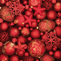 20 Servietten / Napins 33 x 33 cm - Bolas Rojas de Navidad - Christmas