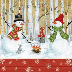 20 Napkins / Napins 33 x 33 cm - Winterly Barbecue - Christmas