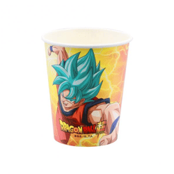 8 BECHER 250ML PLASTIC FREE DRAGON BALL SUPER © DIA 5.2 cm x 8.8 cm / DIA HAUT 7.5 cm