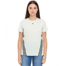 adidas Damen nachhaltiges Sport-Shirt Rundhals-Shirt Fitness-Shirt Sport-Oberteil Kurzarm-Shirt HK6976 Grün/Schwarz