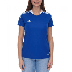 adidas TIRO 21 Trikot Damen Trainings-Shirt mit AeroReady aus recyceltem Material Sport-Shirt Fitness-Shirt GM7583 Blau