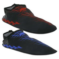 airjoy Neopren-Bade-Schuhe mit herausnehmbarer Innensohle Wasser-Schuhe mit farblichen Highlights 7654618 Schwarz/Blau oder Schwarz/Rot