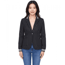 AjC Blazer Damen Business-Jacke mit Ein-Knopf-Verschluss Blazer Anzug-Jacke 36873246 Schwarz